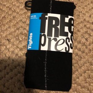 Free press black tights with silver lining